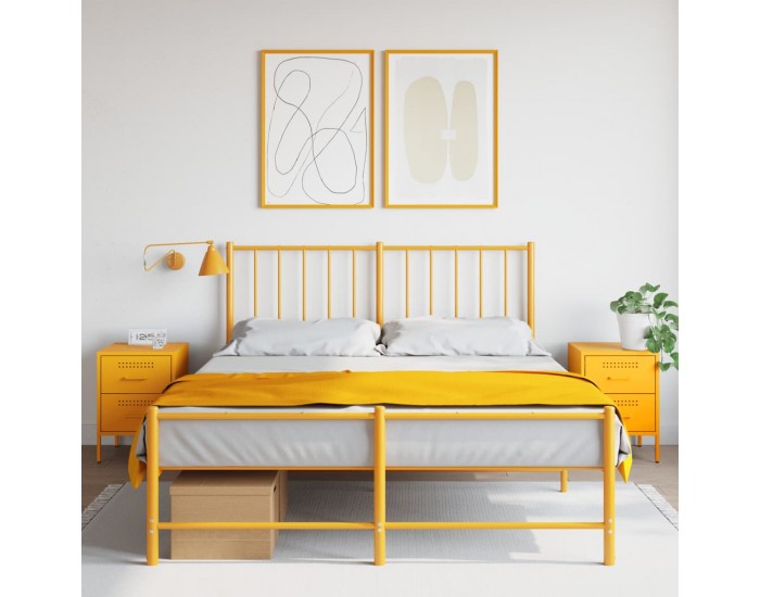 Sonata H Нощни шкафчета 2 бр горчица жълто 36x39x50,5 см стомана