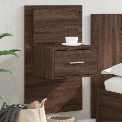 Sonata H Нощно шкафче за стена с LED осветление, кафяв дъб - Noptiere