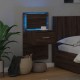 Sonata H Нощно шкафче за стена с LED осветление, кафяв дъб