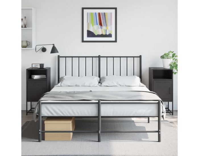 Sonata H Нощни шкафчета 2 бр черен 36x39x78 см стомана