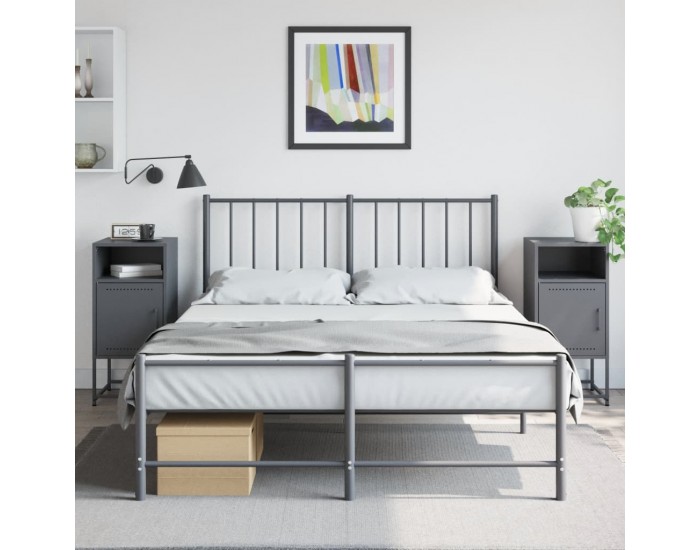 Sonata H Нощни шкафчета 2 бр антрацит 36x39x78 см стомана