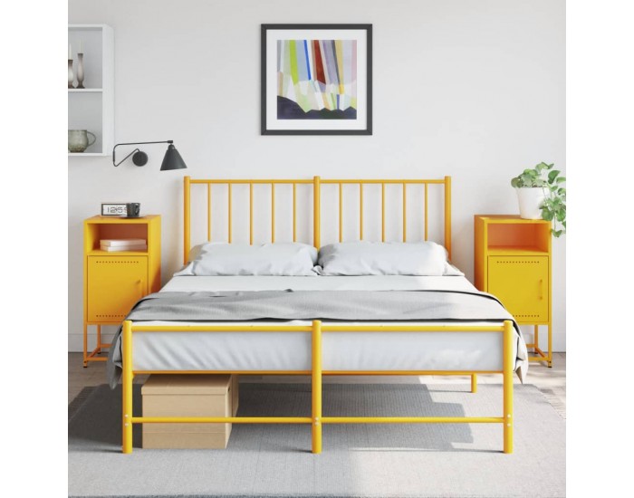 Sonata H Нощни шкафчета 2 бр горчица жълто 36x39x78 см стомана