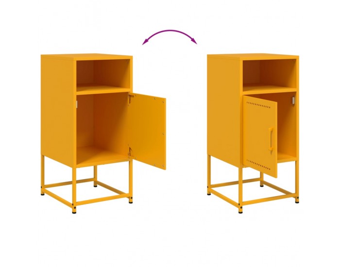 Sonata H Нощни шкафчета 2 бр горчица жълто 36x39x78 см стомана