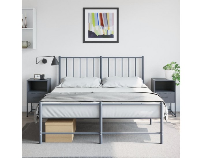 Sonata H Нощни шкафчета 2 бр антрацит 36x39x60,5 см стомана