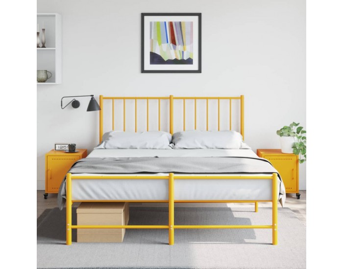 Sonata H Нощни шкафчета 2 бр горчица жълто 36x39x43,5 см стомана