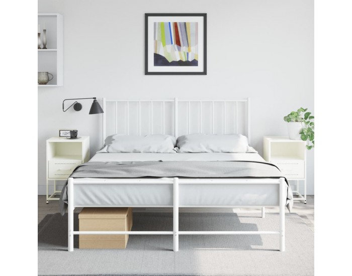 Sonata H Нощни шкафчета 2 бр бели 36x39x60,5 см стомана