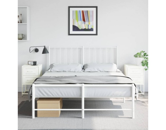 Sonata H Нощни шкафчета 2 бр бели 36x39x60,5 см стомана