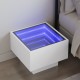 Sonata H Нощна масичка с Infinity LED бяла 40x40x30 см