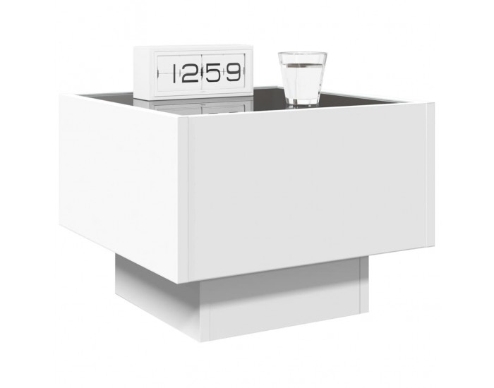 Sonata H Нощна масичка с Infinity LED бяла 40x40x30 см