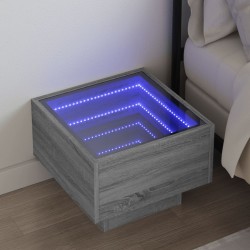 Sonata H Нощна масичка с Infinity LED, сив сонома, 40x40x30 см - Noptiere