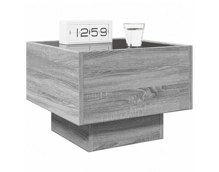 Sonata H Нощна масичка с Infinity LED, сив сонома, 40x40x30 см