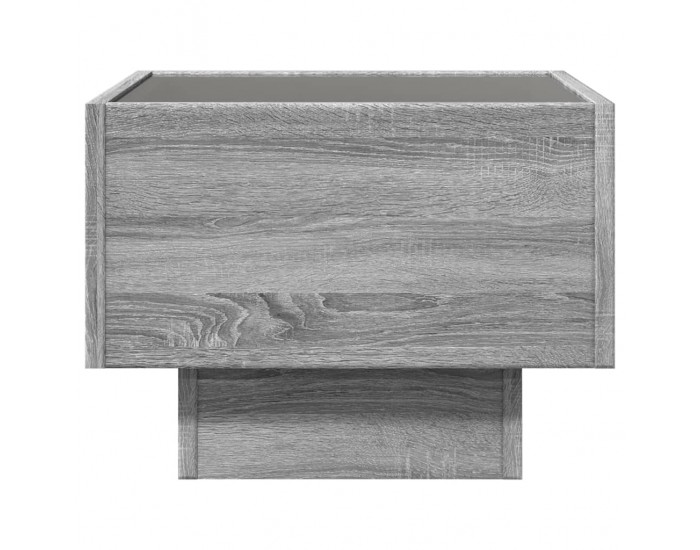 Sonata H Нощна масичка с Infinity LED, сив сонома, 40x40x30 см