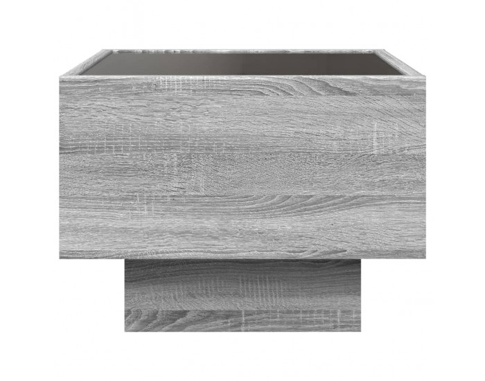 Sonata H Нощна масичка с Infinity LED, сив сонома, 40x40x30 см