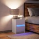 Sonata H Нощно шкафче с LED осветление, бяло, инженерно дърво