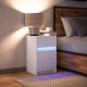 Sonata H Нощно шкафче с LED осветление, бяло, инженерно дърво
