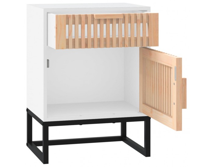 Sonata H Нощно шкафче бяло 40x30x55,5 см инженерно дърво и желязо
