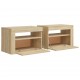 Sonata Noptiere cu LED-uri, 2 buc., stejar sonoma, 60x35x40 cm
