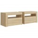 Sonata Noptiere cu LED-uri, 2 buc., stejar sonoma, 60x35x40 cm