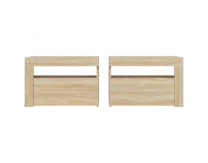Sonata Noptiere cu LED-uri, 2 buc., stejar sonoma, 60x35x40 cm