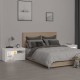 Sonata H Нощни шкафчета, 2 бр, с LED осветление, бели, 70x36,5x40 см