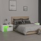 Sonata H Нощни шкафчета, 2 бр, с LED осветление, бели, 70x36,5x40 см