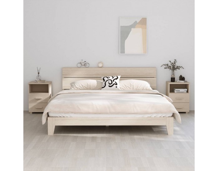 Sonata H Нощни шкафчета HAMAR 2 бр меденокафяви 40x35x62 см бор масив
