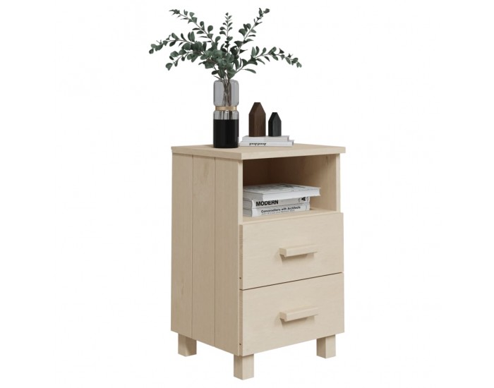 Sonata H Нощни шкафчета HAMAR 2 бр меденокафяви 40x35x62 см бор масив