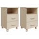 Sonata H Нощни шкафчета HAMAR 2 бр меденокафяви 40x35x62 см бор масив