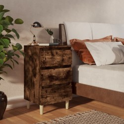 Sonata H Нощно шкафче с крака от масивно дърво, опушен дъб, 40x35x69 см - Noptiere