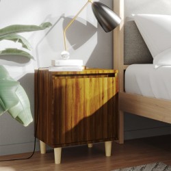 Sonata H Нощни шкафчета с крака масивно дърво 2 бр кафяв дъб 40x30x50 см - Noptiere