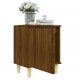 Sonata H Нощни шкафчета с крака масивно дърво 2 бр кафяв дъб 40x30x50 см