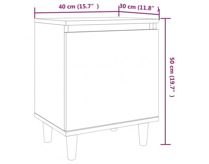 Sonata H Нощни шкафчета с крака масивно дърво 2 бр кафяв дъб 40x30x50 см