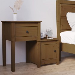 Sonata H Нощно шкафче меденокафяво 79,5x38x65,5 см борово дърво масив - Noptiere