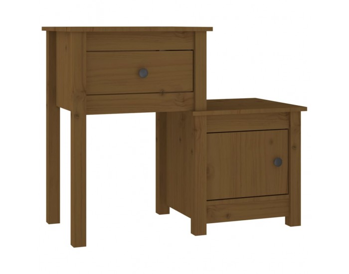Sonata H Нощно шкафче меденокафяво 79,5x38x65,5 см борово дърво масив