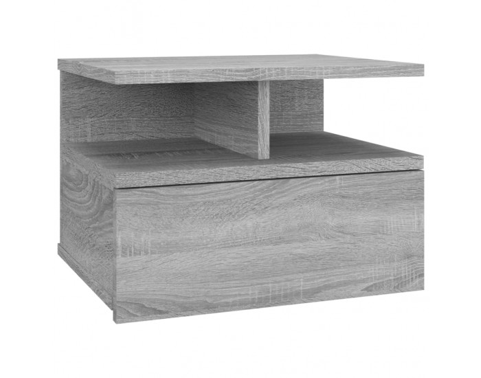 Sonata H Плаващи нощни шкафчета Сив сонома 40x31x27 см инж. дърво