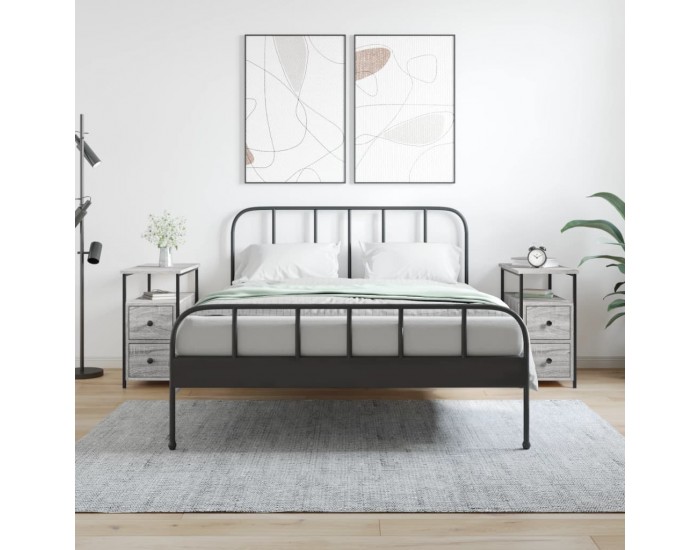 Sonata H Нощни шкафчета 2 бр сив сонома 30x60x60 см инженерно дърво