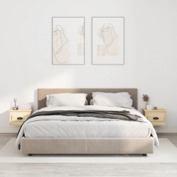 Sonata H Нощни шкафчета за стенен монтаж 2 бр сонома дъб 41,5x36x28 см - Noptiere