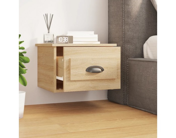 Sonata H Нощни шкафчета за стенен монтаж 2 бр сонома дъб 41,5x36x28 см