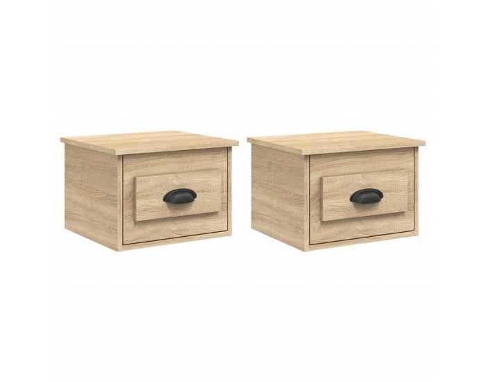 Sonata H Нощни шкафчета за стенен монтаж 2 бр сонома дъб 41,5x36x28 см