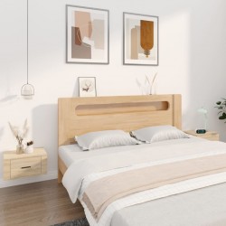 Sonata H Нощни шкафчета за стенен монтаж, 2 бр, сонома дъб, 50x36x25 см - Noptiere