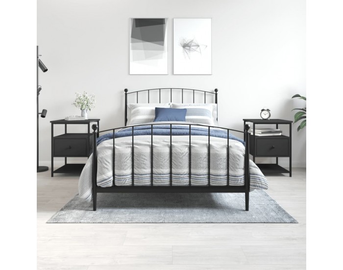 Sonata H Нощни шкафчета 2 бр черни 40x42x56 см инженерно дърво