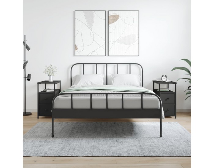 Sonata H Нощни шкафчета 2 бр черни 30x60x60 см инженерно дърво