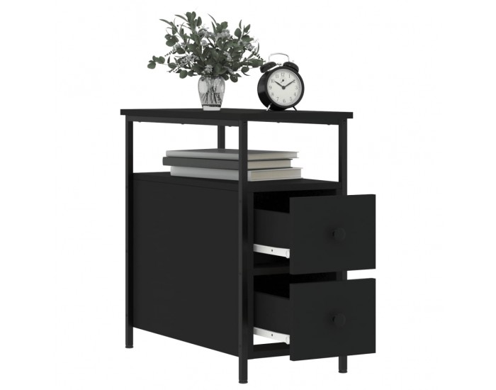 Sonata H Нощни шкафчета 2 бр черни 30x60x60 см инженерно дърво