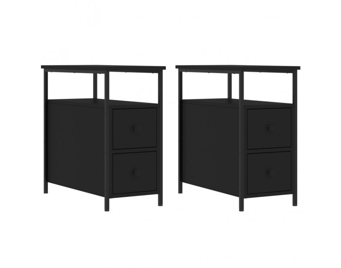 Sonata H Нощни шкафчета 2 бр черни 30x60x60 см инженерно дърво