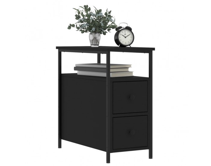Sonata H Нощни шкафчета 2 бр черни 30x60x60 см инженерно дърво