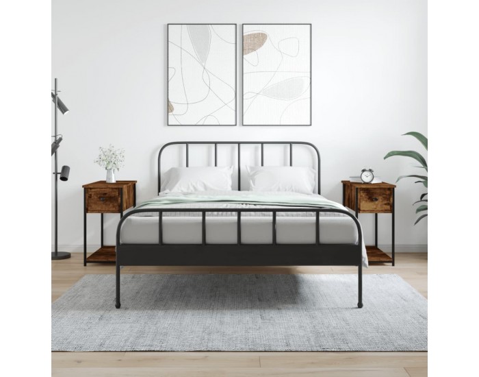 Sonata H Нощни шкафчета 2 бр опушен дъб 30x60x60 см инженерно дърво
