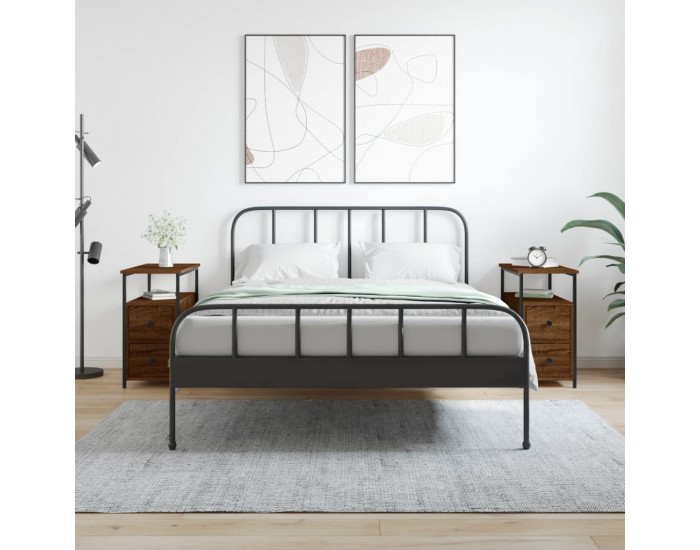 Sonata H Нощни шкафчета 2 бр кафяв дъб 30x60x60 см инженерно дърво