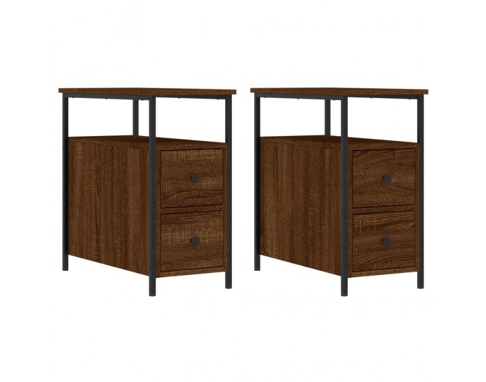 Sonata H Нощни шкафчета 2 бр кафяв дъб 30x60x60 см инженерно дърво