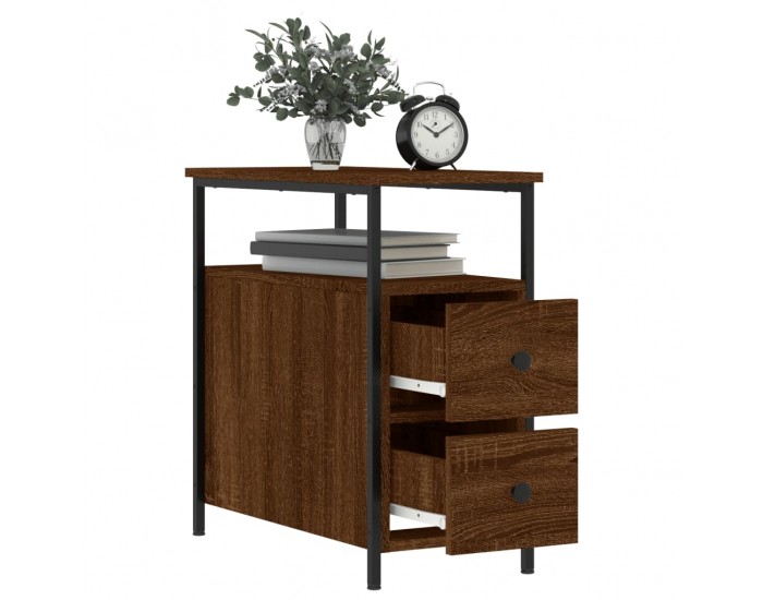 Sonata H Нощни шкафчета 2 бр кафяв дъб 30x60x60 см инженерно дърво