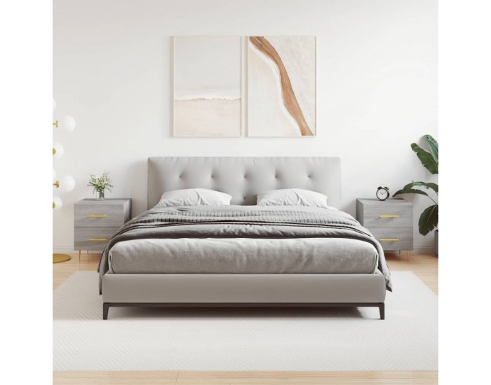 Sonata Noptiere, 2 buc., gri sonoma, 40x35x47,5 cm, lemn compozit